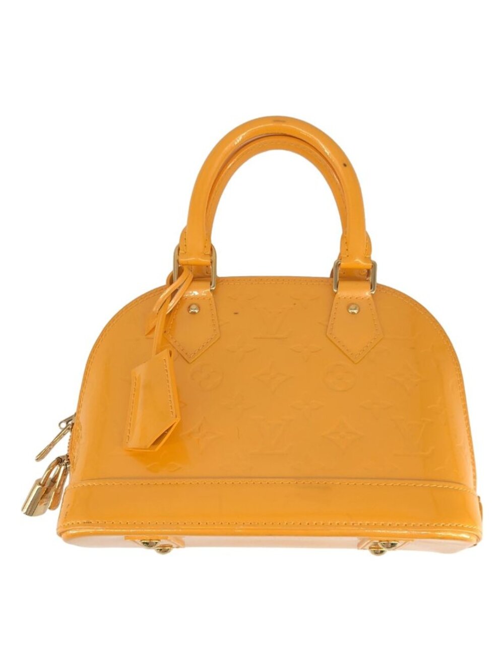Louis Vuitton Alma BB Vernis Monogram Handbag Yellow